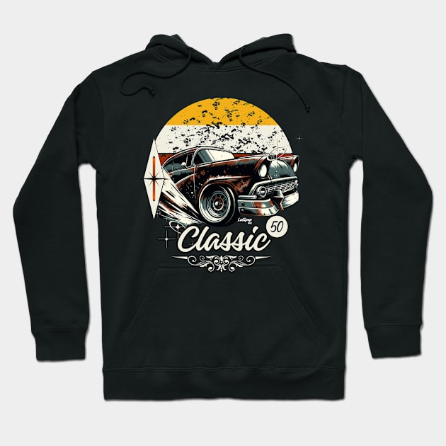 Vintage Classic American Muscle Car - Hot Rod and Rat Rod Rockabilly Retro Collection Hoodie by LollipopINC